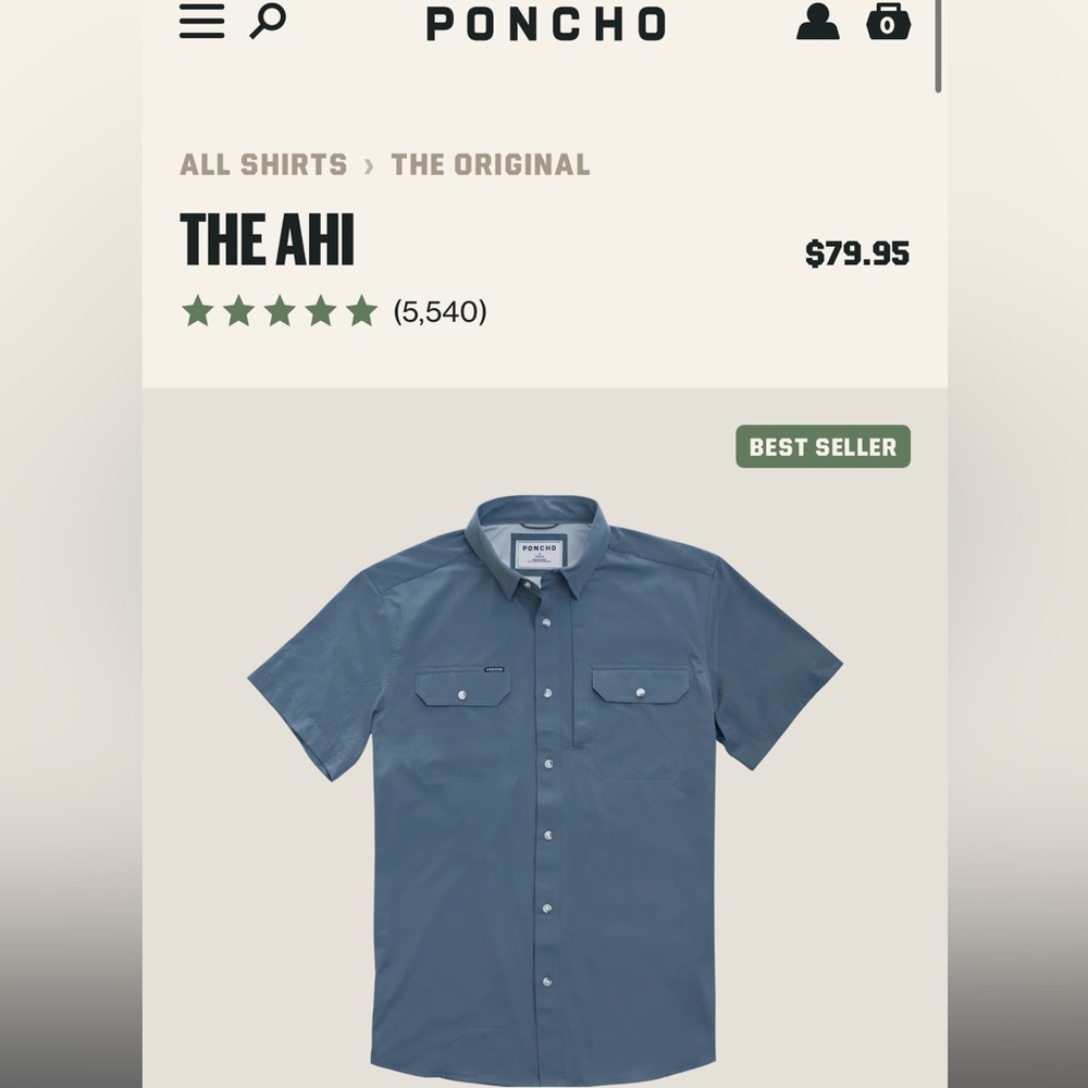 Blue Gray Poncho Button Down